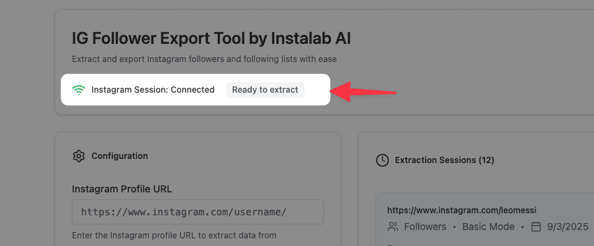 Step 2 – Logged into Instagram