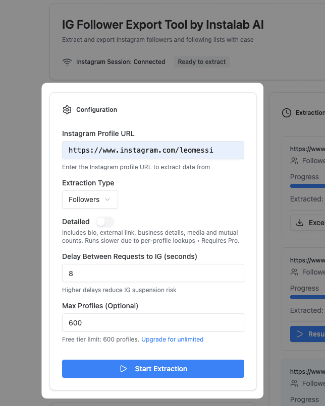 Step 4 – Configuration panel